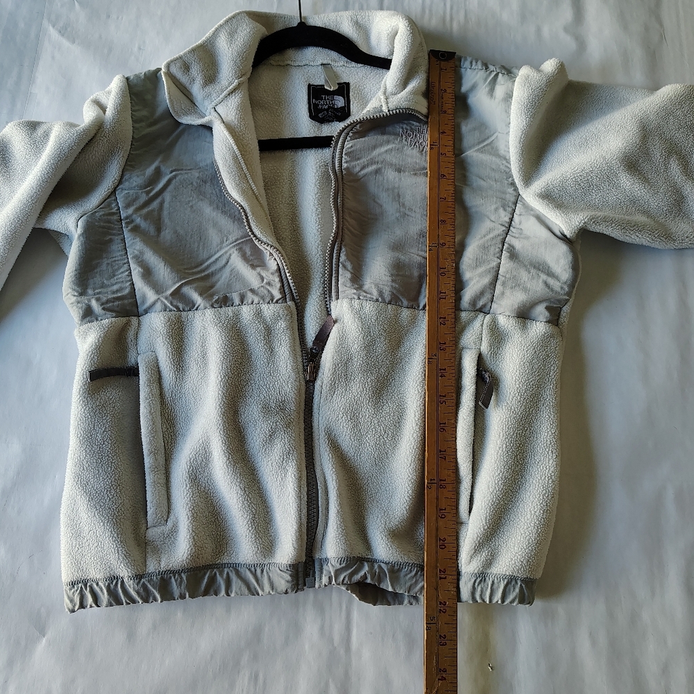 The North Face Jacket Girls Large White Gray Polartec Denali Fleece Gorpcore - Picture 11 of 16
